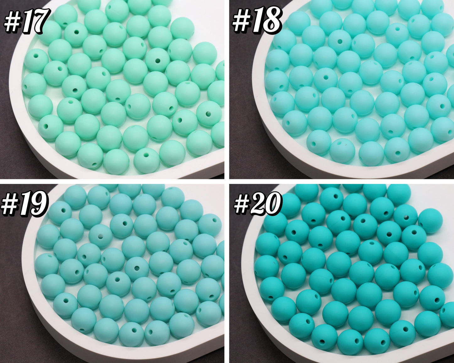 12mm Blue Silicone Beads, Round Bubblegum Beads for Bracelets, Beads for Pens, Non-Toxic Food Grade, Craft Supplies, Gift for Her