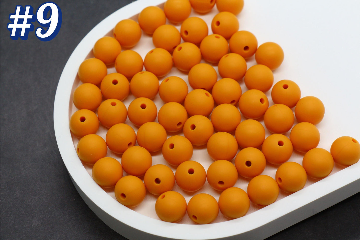 12mm Orange Silicone Beads, Round Bubblegum Beads for Bracelets, Beads for Pens, Non-Toxic Food Grade, Craft Supplies, Gift for Her