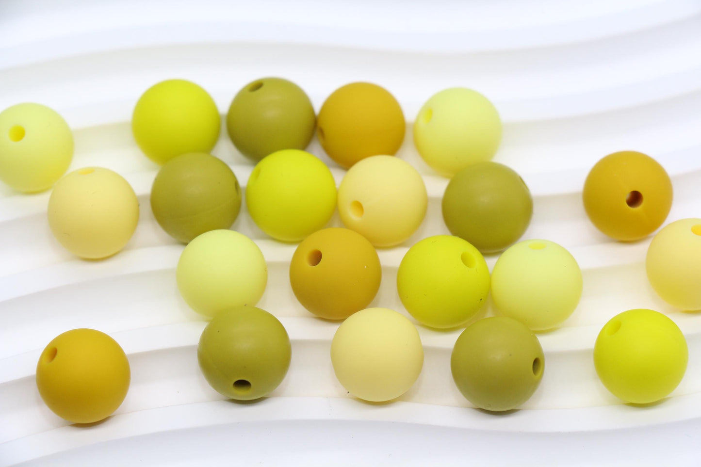 12mm Yellow Silicone Beads, Round Bubblegum Beads for Bracelets, Beads for Pens, Non-Toxic Food Grade, Craft Supplies, Gift for Her