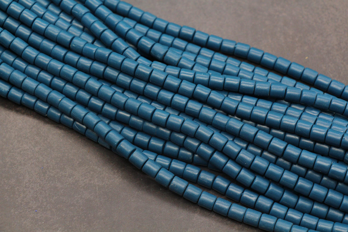 6mm Deep Teal Heishi Beads – Polymer Clay Tube Beads for Bracelet Making, Dark Blue-Green Boho Jewelry Supplies #242