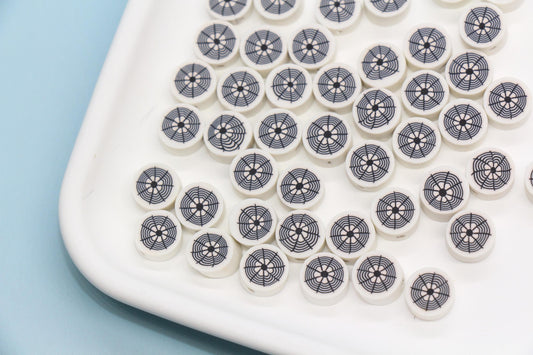 Spider Web Beads, Polymer Clay Halloween Beads, Round Spider Web Clay Beads for Bracelets & Kids Crafts, #92