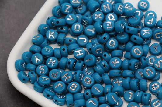 Mixed Silver Letter Beads, Round Plastic Alphabet Beads for Jewelry Making, Bright Colorful DIY Beads for Bracelets, Necklaces, Custom Names