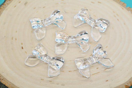 Clear Bow Beads, Translucent Craft Beads ##563
