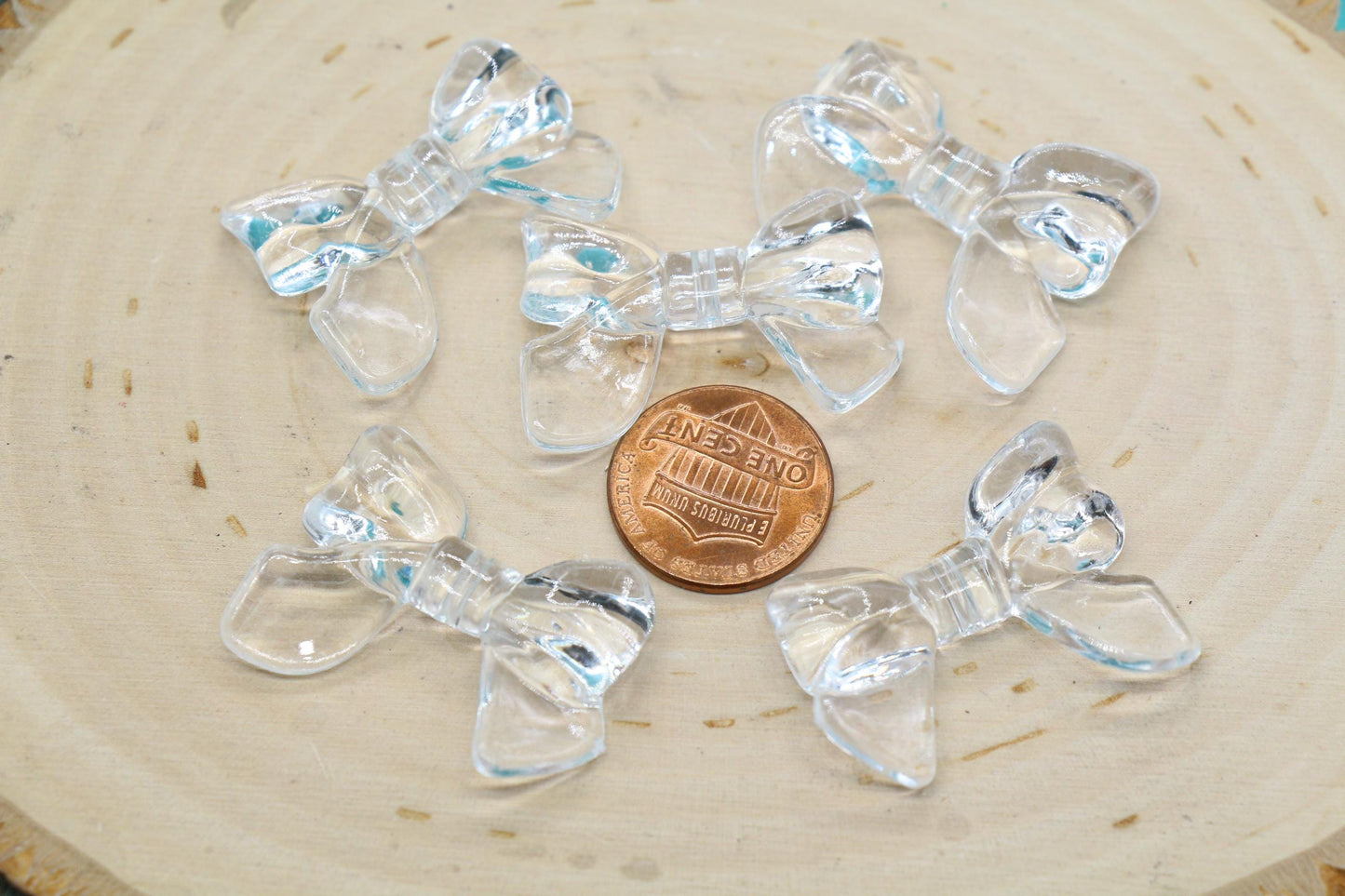 Clear Bow Beads, Translucent Craft Beads ##563