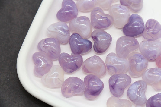 12mm Purple Heart Beads, Jewelry Making Supplies #3910