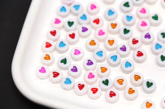 7mm Heart Beads for Bracelets & DIY Jewelry #112