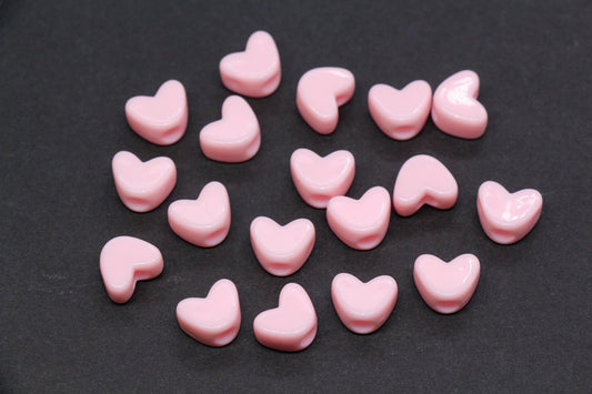 12mm Pink Heart Beads for Bracelets & Crafts #687