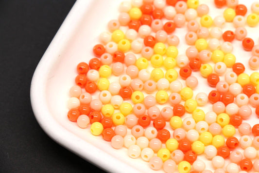 4mm Pastel Orange Mix Beads for Bracelets #3390