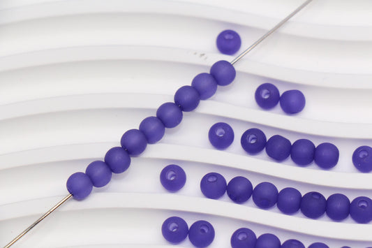 6mm Matte Purple Gumball Beads for Bracelets #3560