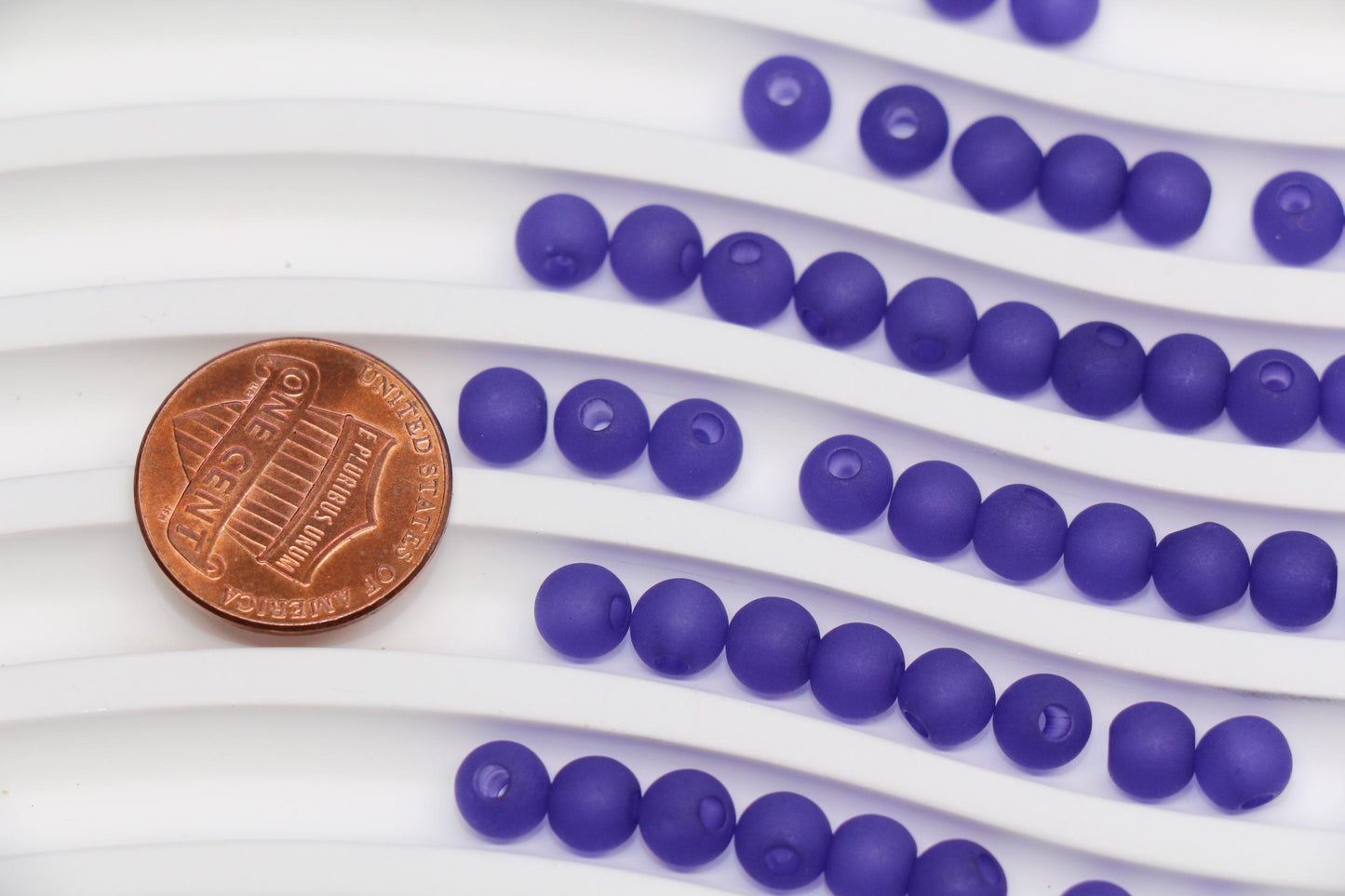 6mm Matte Purple Gumball Beads for Bracelets #3560