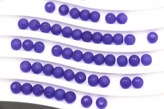 6mm Matte Purple Gumball Beads for Bracelets #3560