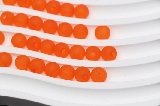 8mm Matte Orange Gumball Beads for Bracelets #3566