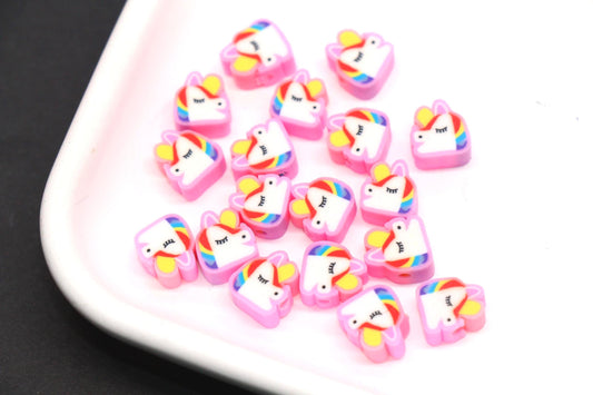 Unicorn Polymer Clay Beads for Bracelets #428