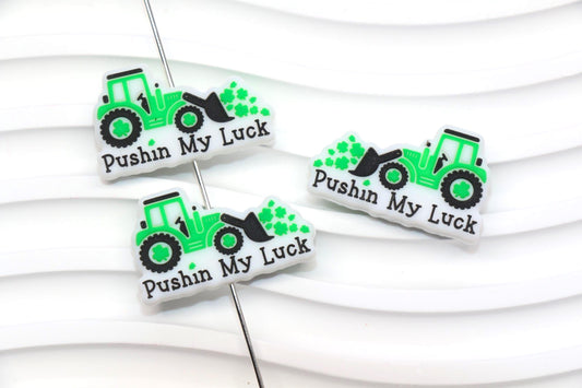 St. Patrick's Day Tractor Silicone Beads #1028