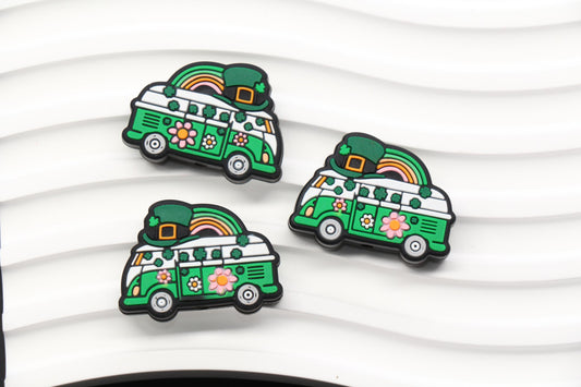 St. Patrick's Day Leprechaun Van Silicone Beads #1030