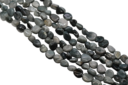 Gray Eagle Eye Gemstone Nugget Beads