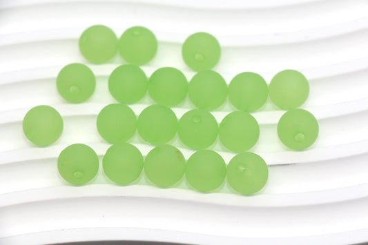 10mm Matte Apple Green Acrylic Gumball Beads, Round Bracelet Beads for Jewelry Making, DIY Craft Supplies #3593