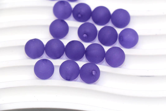 10mm Matte Purple Acrylic Gumball Beads, Round Bracelet Beads for Jewelry Making, DIY Craft Supplies #3591