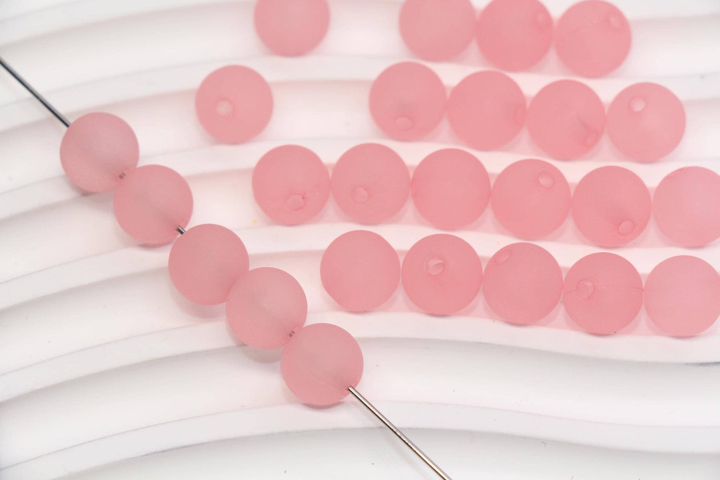 10mm Matte Pink Acrylic Gumball Beads