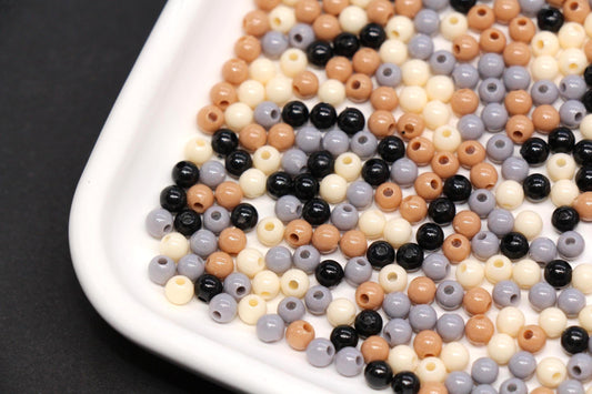 4mm Neutral Mix Beads for Bracelets #3382