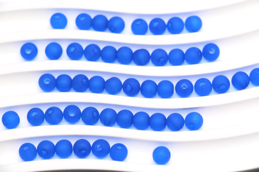 6mm Matte Royal Blue Gumball Beads for Bracelets #3563