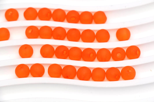 8mm Matte Orange Gumball Beads for Bracelets #3566