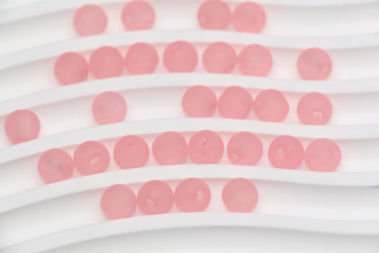 8mm Matte Pink Gumball Beads for Bracelets #3565