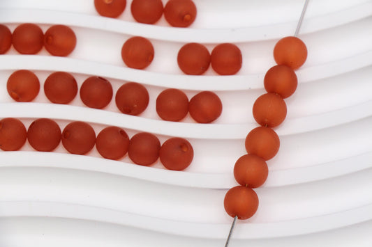 8mm Matte Reddish Brown Acrylic Gumball Beads, Round Bracelet Beads for Jewelry Making, DIY Craft Supplies #3571