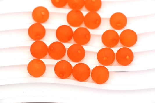 10mm Matte Orange Acrylic Gumball Beads, Round Bracelet Beads for Jewelry Making, DIY Craft Supplies #3590