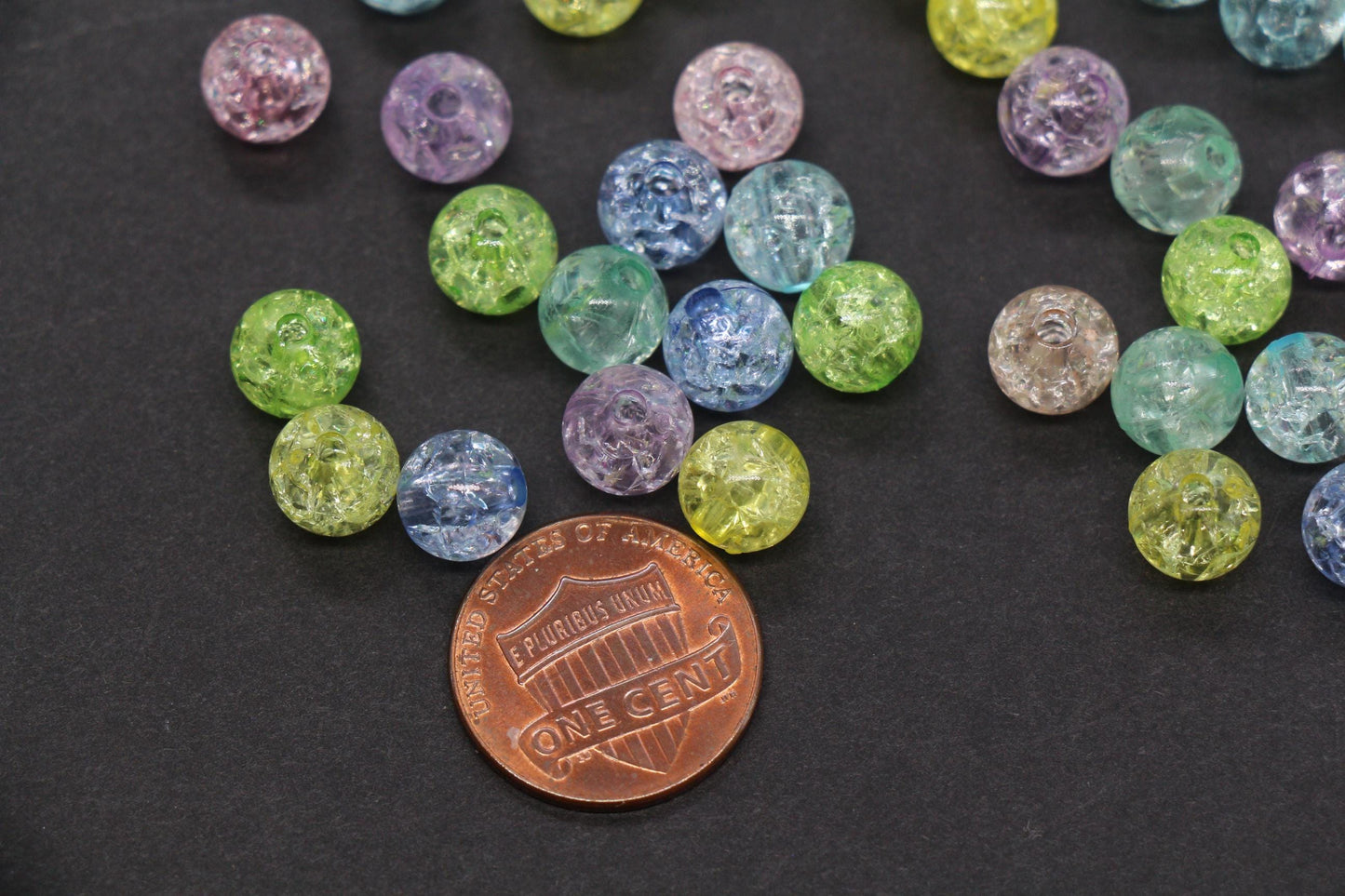 8mm Multicolor Crackle Beads, Round Spacer Beads for Jewelry Making #80