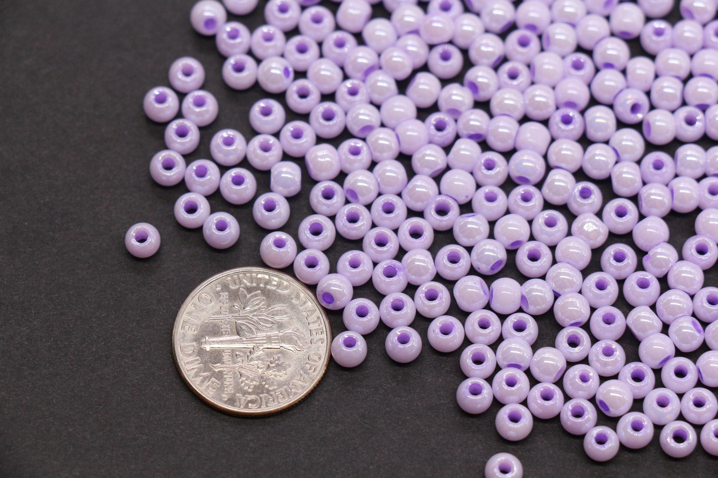 4mm Light Lavender Pearlized Glass Beads, Round Glass Spacer Beads for Bracelets, Small Seed Beads, DIY Jewelry Supplies #3985