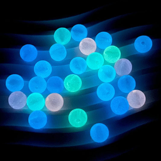 12mm Glow in the Dark Acrylic Beads, Luminous Round Beads, Glow Beads for Bracelets, Kandi, Jewelry Making & DIY Crafts #4005