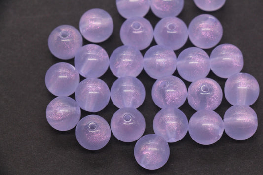 12mm Purple Glow in the Dark Acrylic Round Beads #4007