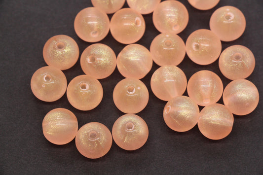 12mm Peach Glow in the Dark Acrylic Round Beads #4010