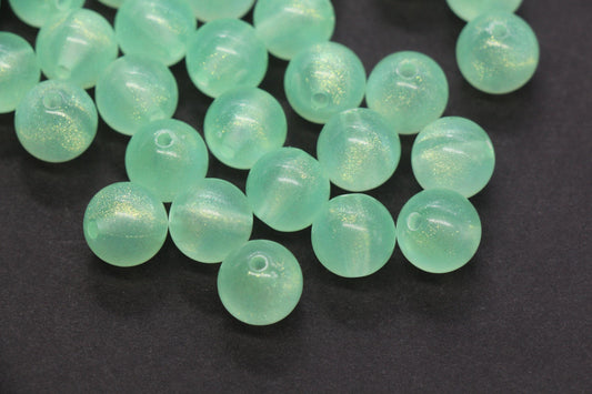 12mm Green Glow in the Dark Acrylic Beads, Translucent Round Beads for Bracelets, Jewelry Making, Kandi, DIY Crafts #4008