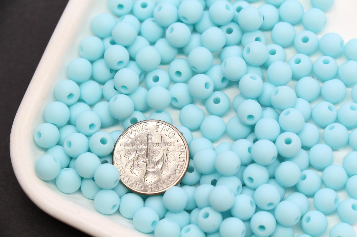 6mm Matte Baby Blue Acrylic Round Beads, Bracelet Making, Jewelry Making DIY Craft Supplies #4029