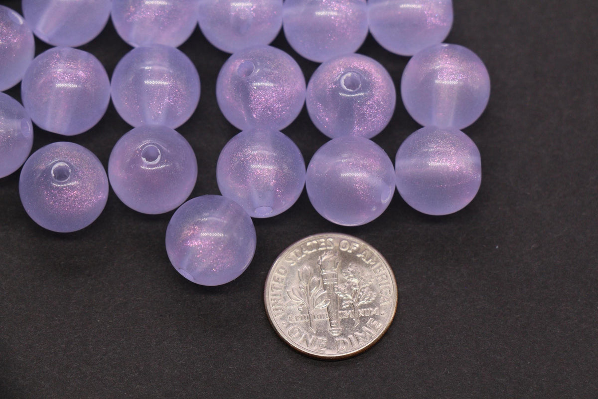 12mm Purple Glow in the Dark Acrylic Round Beads #4007