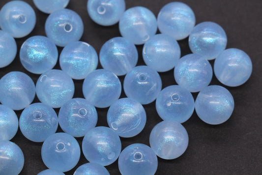 12mm Blue Glow in the Dark Acrylic Beads, Translucent Round Beads for Bracelets, Jewelry Making, Kandi, DIY Crafts #4011