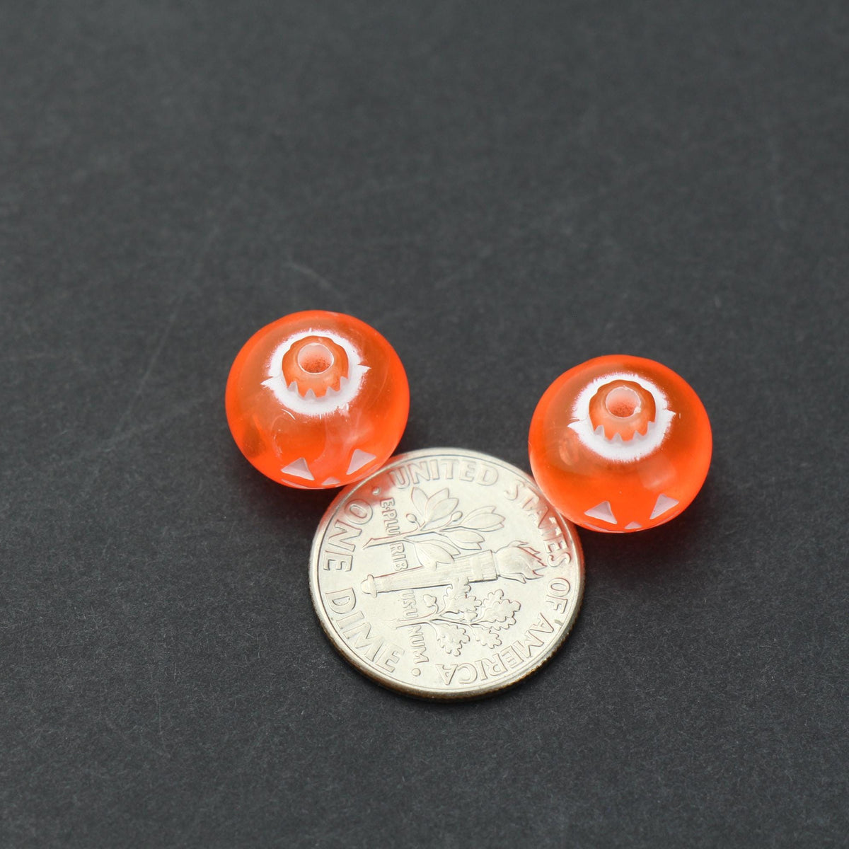 Pumpkin Beads, Jack O Lantern Beads, Halloween Beads for Jewelry Making