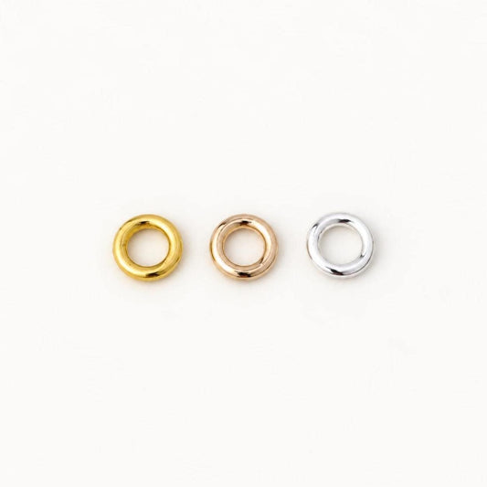 8mm Ring Spacer Beads, 14K 18K Gold & Silver PVD Brass Donut Beads, Metal Jewelry Spacers