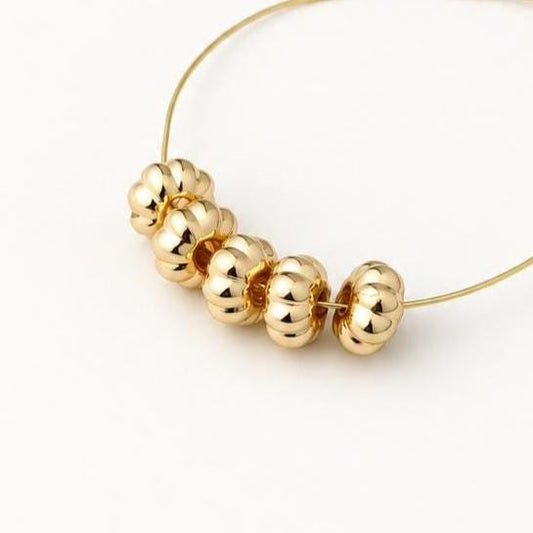 Gold Pumpkin Shaped Spacer Beads, Gold Plated Brass Beads, Jewelry Making Supplies