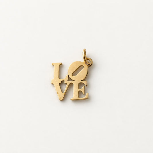 LOVE Word Charm, Gold Stainless Steel Letter Pendant, Romantic Jewelry Charm
