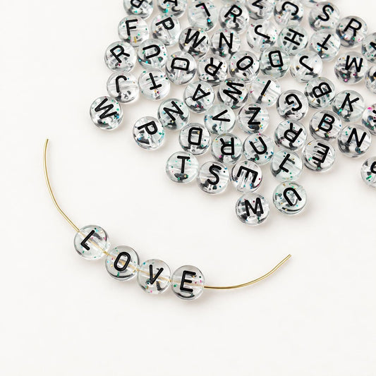 7mm Translucent Acrylic Letter Beads #731