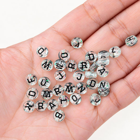 7mm Translucent Acrylic Letter Beads #731