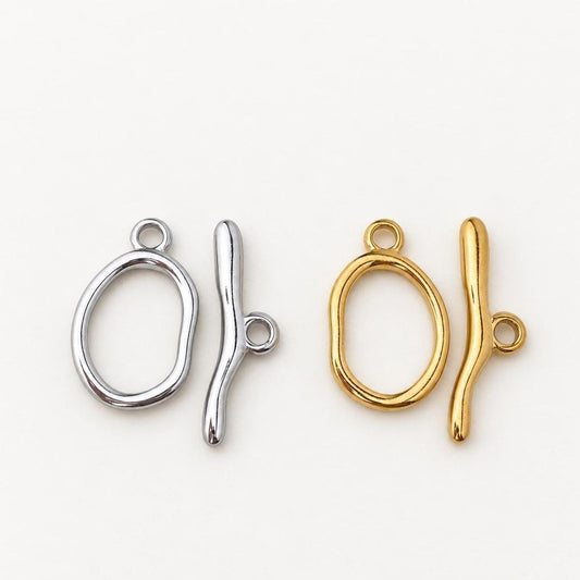 Oval Toggle Clasp, Stainless Steel OT Bar & Ring Closure, Gold PVD Necklace Bracelet Clasp, Jewelry Findings