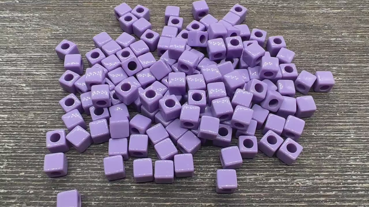 Lavender Cube Beads, Acrylic Cube Square Beads, Acrylic Spacer Beads, Lavender Cube Beads, Acrylic Blank Cube Beads, Size 7mm #2473