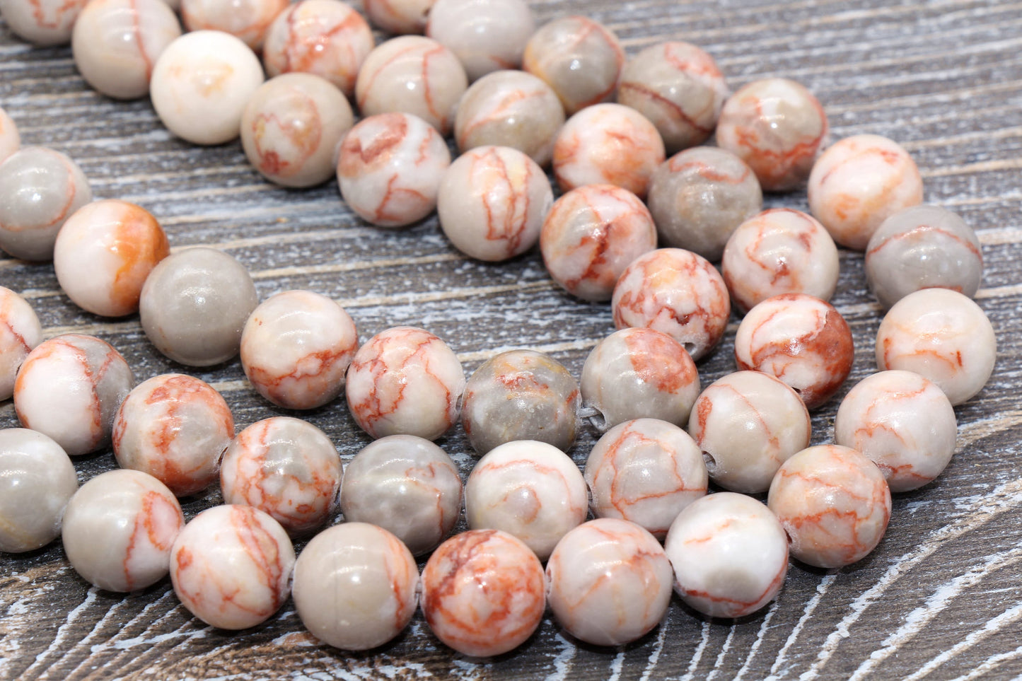 Natural Red Spot Stone Beads, Natural Gemstone Smooth Round Beads, Sizes 4mm 6mm 8mm 10mm 12mm, Full Strand 15.5 inch, #71