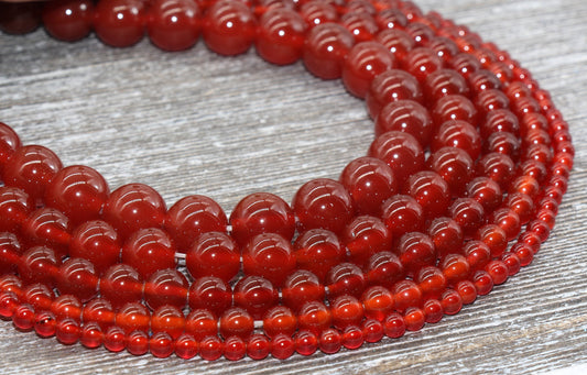 Dark Red Carnelian Agate Beads, Red Agate Beads, Natural Gemstone Round Loose Beads, Full Strand 15.5 inch, Size 4mm 6mm 8mm 10mm 12mm #7