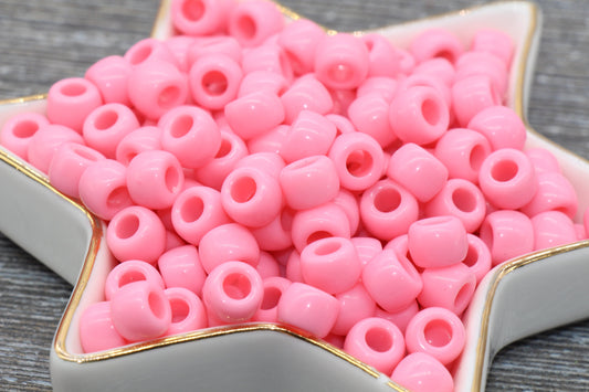 Pink Beads, Acrylic Smooth Baby Pink Loose Beads, Plastic Bubblegum Beads, Chunky Beads, Spacer Beads #259