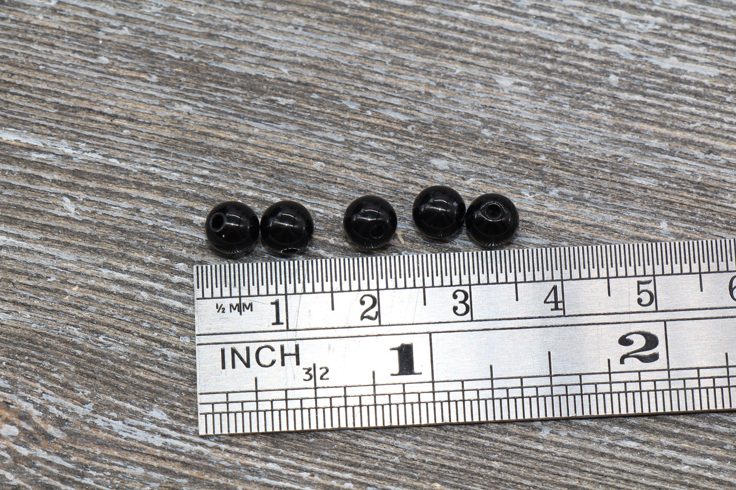 6mm Black Gumball Beads, Round Acrylic Black Loose Beads, Bubblegum Beads, Chunky Beads, Smooth Plastic Round Beads #268